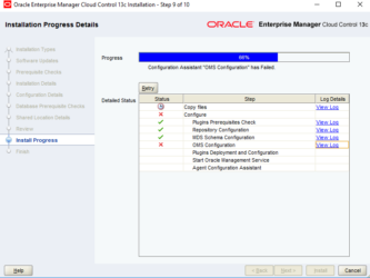 Error Installing Oracle cloud control 13c5 on Windows Server 2016